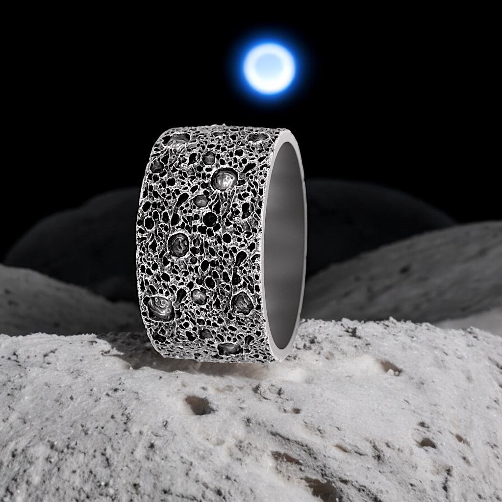 Edgeless Crater Terrain Ring – Moon's Rugged Beauty in Your Hands