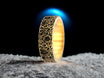 Edgeless Crater Terrain Gold Ring - Moon's Rugged Beauty