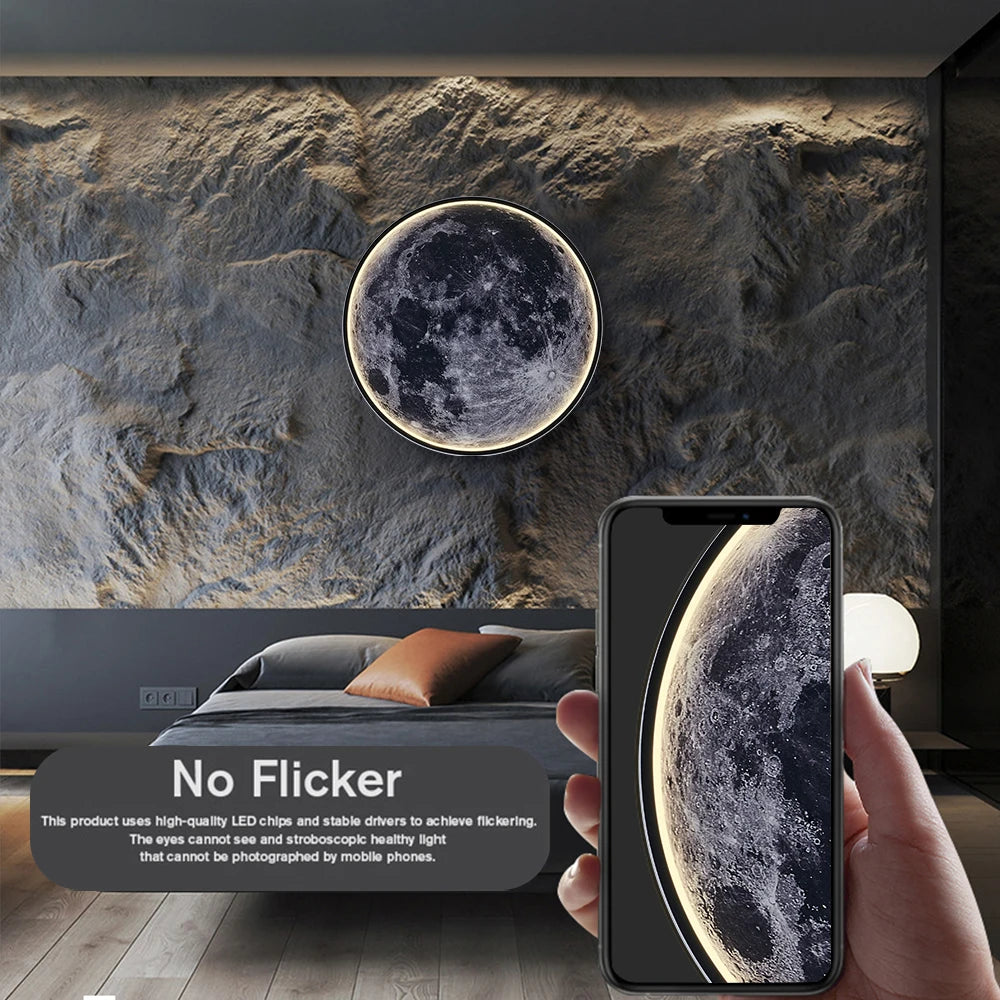 Lunar Elegance: HD Moon Wall Lamp