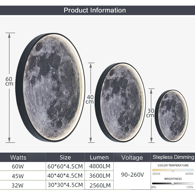 Lunar Elegance: HD Moon Wall Lamp