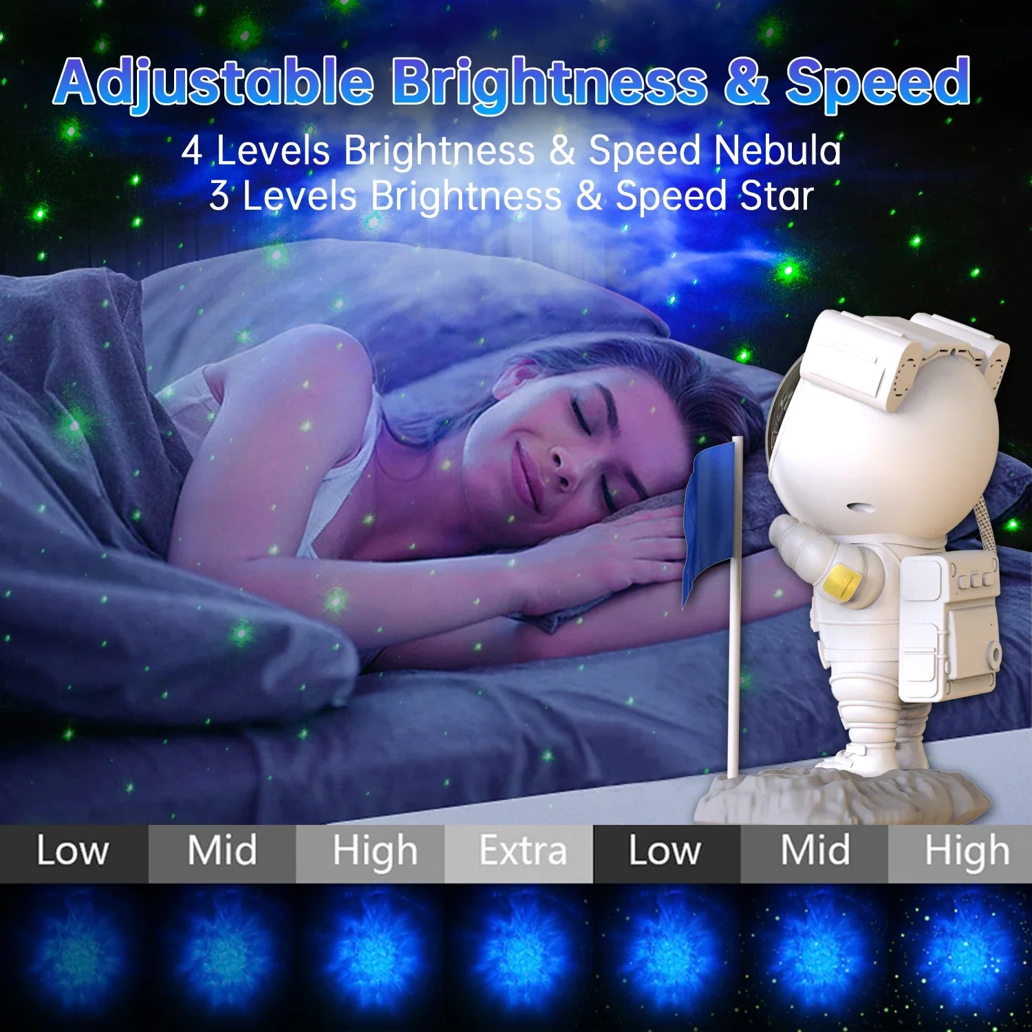 Copy of Galaxy Astronaut Projector: Nebula Night Light with Bluetooth Speaker