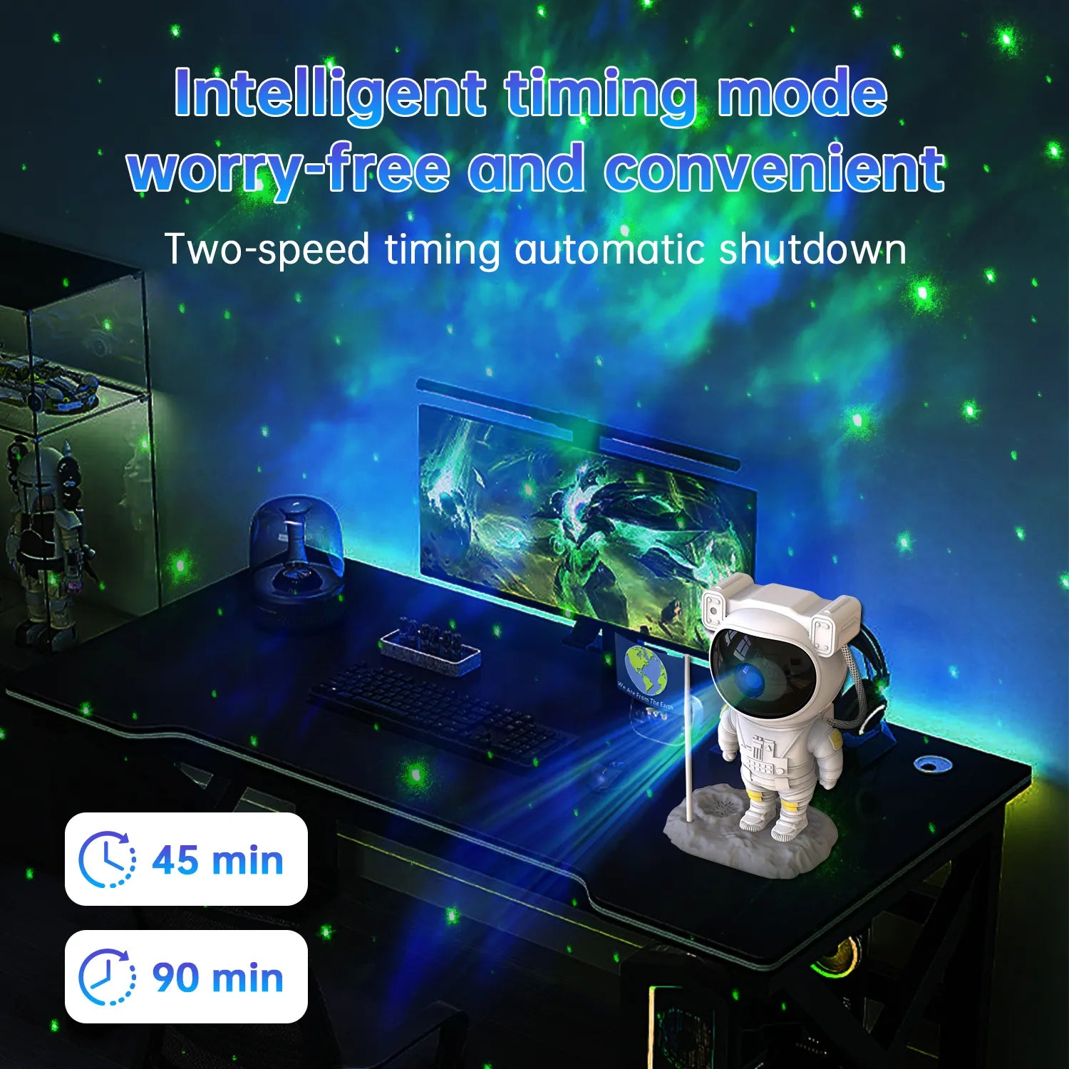 Galaxy Astronaut Projector: Nebula Night Light with Bluetooth Speaker