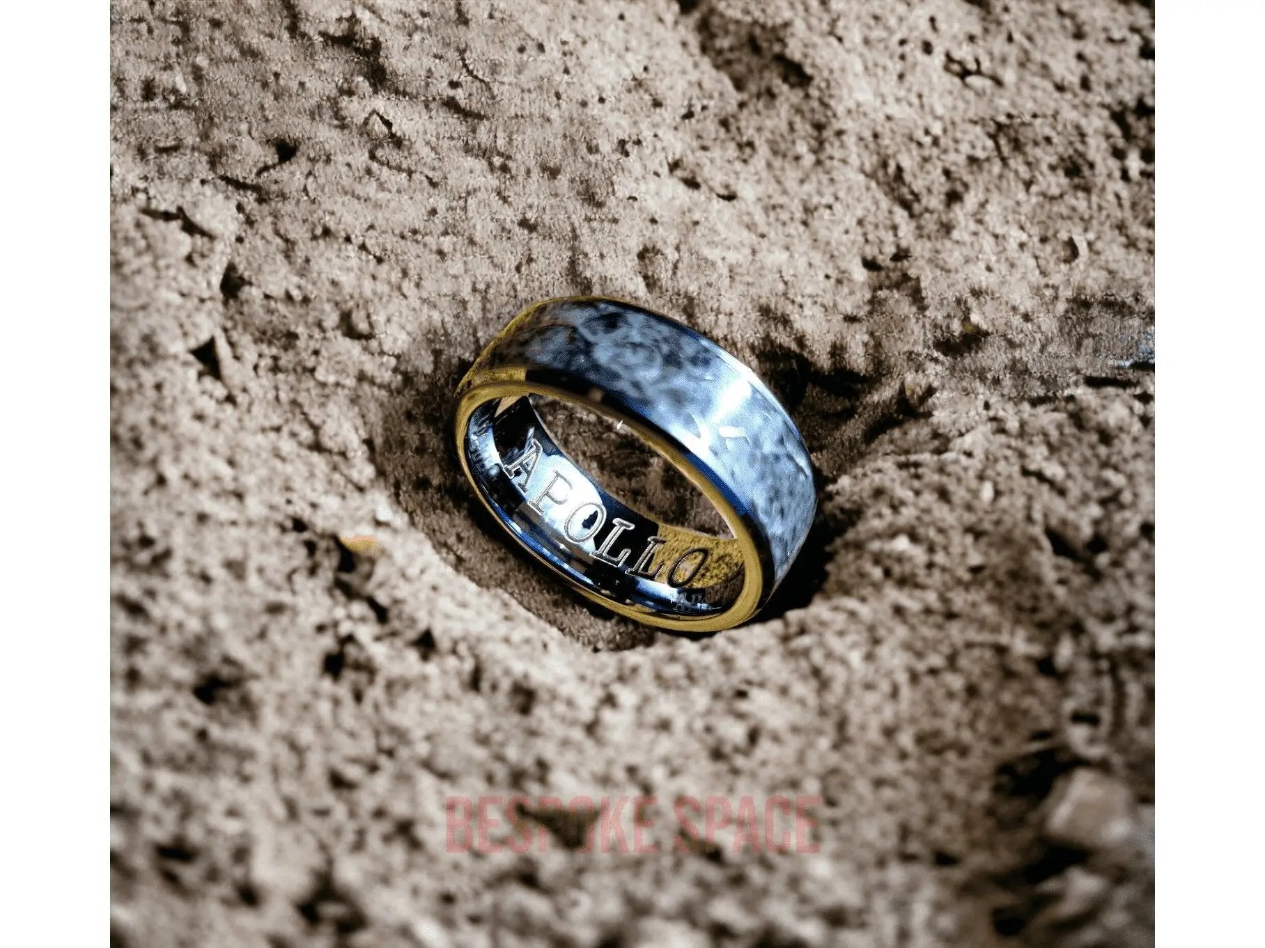 Authentic Apollo 11 Meteorite Edition - Bespoke Space, Once in A Blue Moon Ring