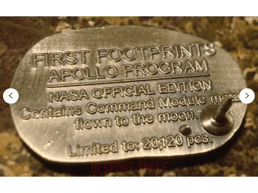 A commemorative Apollo 11 NASA moon landing souvenir, featuring details about the historic mission and a limited edition insignia. Bespoke Space, Once in A Blue Moon Ring