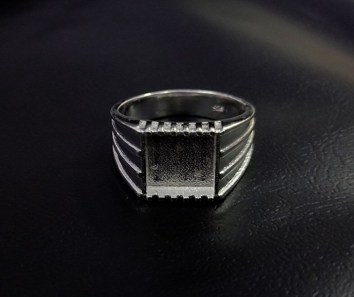 925 Sterling 10mm Silver Bezel Setting Ring - Premium Ring from BESPOKE SPACE -  Shop now at BESPOKE SPACE