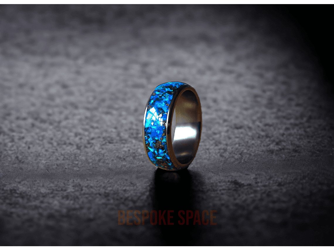 Blue Sapphire Meteorite Ring - Premium Ring from Bespoke Space -  Shop now at BESPOKE SPACE