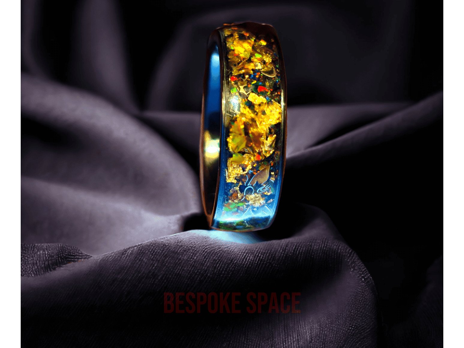 24k Gold Crystal Meteorite Ring - Premium Ring from Bespoke Space -  Shop now at BESPOKE SPACE